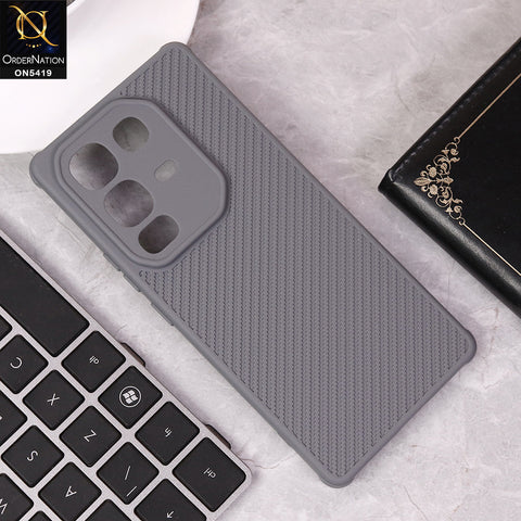 Infinix Note 50 Pro 4G Cover - Gray - New Carbon Fiber Texture Case With Camera Protection Soft Case