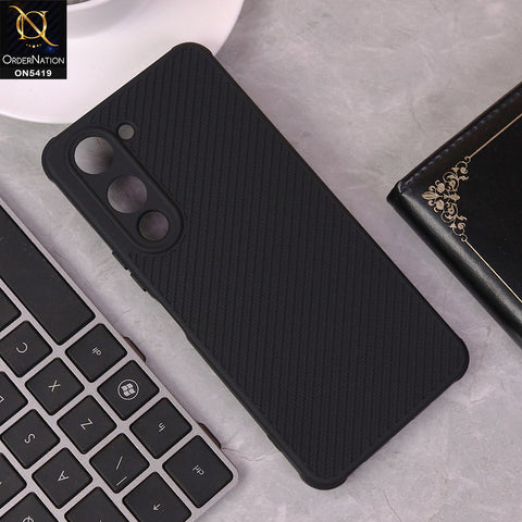 Vivo Y04 Cover - Black - New Carbon Fiber Texture Case With Camera Protection Soft Case