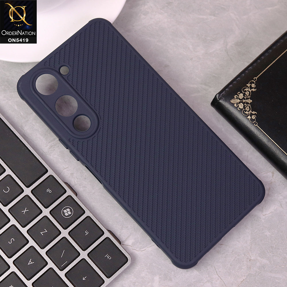 Vivo Y04 Cover - Blue - New Carbon Fiber Texture Case With Camera Protection Soft Case