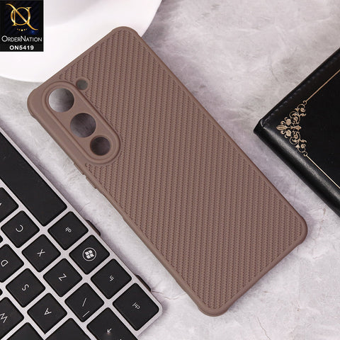 Vivo Y29s Cover - Brown - New Carbon Fiber Texture Case With Camera Protection Soft Case
