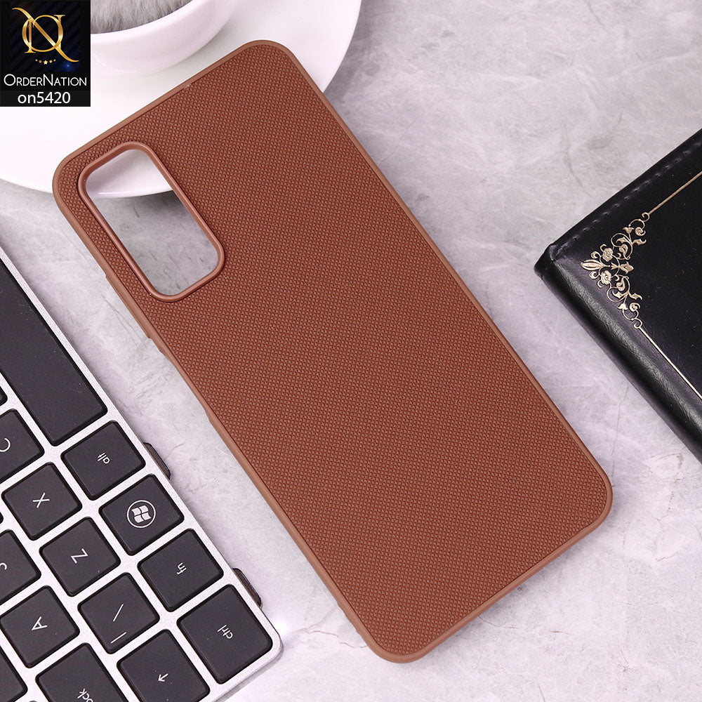 Samsung Galaxy A05s Cover - Brown - New Dotted Leather Texture Soft Borders Case