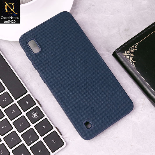 Samsung Galaxy A10 Cover - Blue - New Dotted Leather Texture Soft Borders Case
