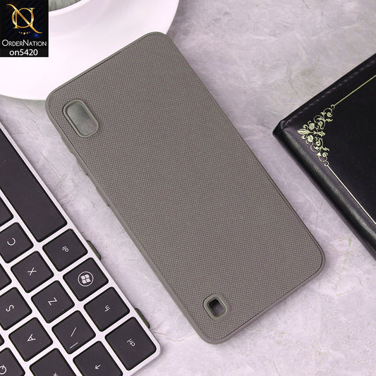 Samsung Galaxy A10 Cover - Gray - New Dotted Leather Texture Soft Borders Case