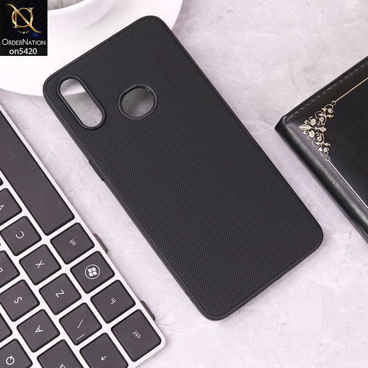 Samsung Galaxy A10s Cover - Black - New Dotted Leather Texture Soft Borders Case