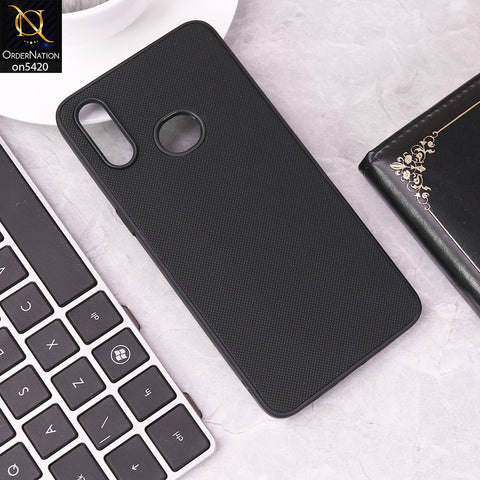 Samsung Galaxy A10s Cover - Black - New Dotted Leather Texture Soft Borders Case