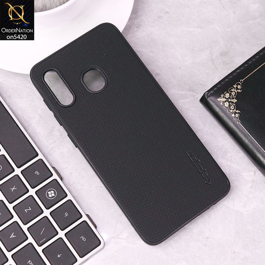 Samsung Galaxy A30 Cover - Black - New Dotted Leather Texture Soft Borders Case