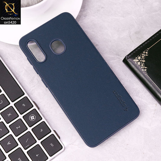 Samsung Galaxy A30 Cover - Blue - New Dotted Leather Texture Soft Borders Case
