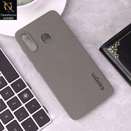 Samsung Galaxy A30 Cover - Gray - New Dotted Leather Texture Soft Borders Case