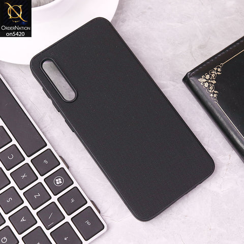 Samsung Galaxy A50s Cover - Black - New Dotted Leather Texture Soft Borders Case