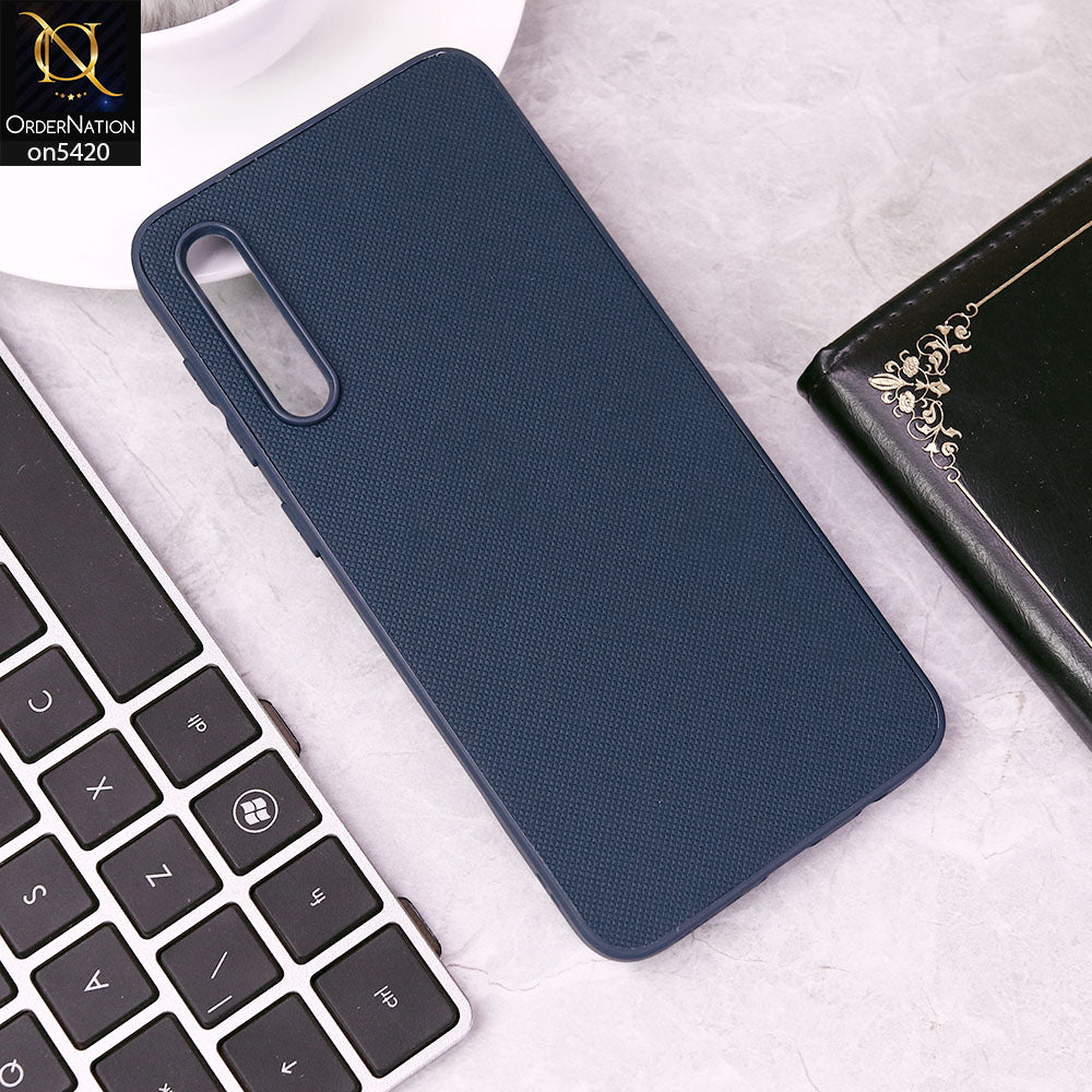 Samsung Galaxy A50 Cover - Blue - New Dotted Leather Texture Soft Borders Case