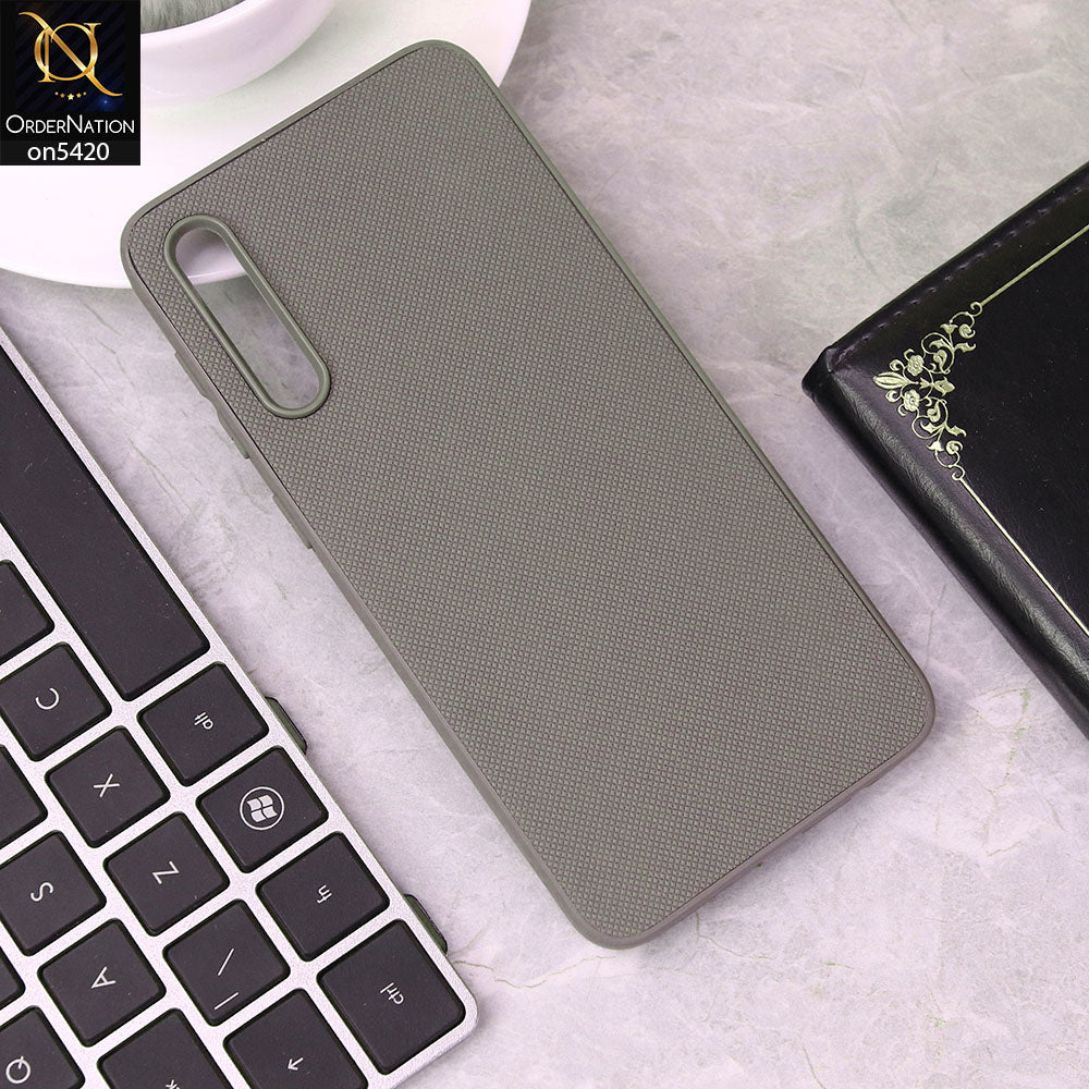 Samsung Galaxy A50s Cover - Gray - New Dotted Leather Texture Soft Borders Case