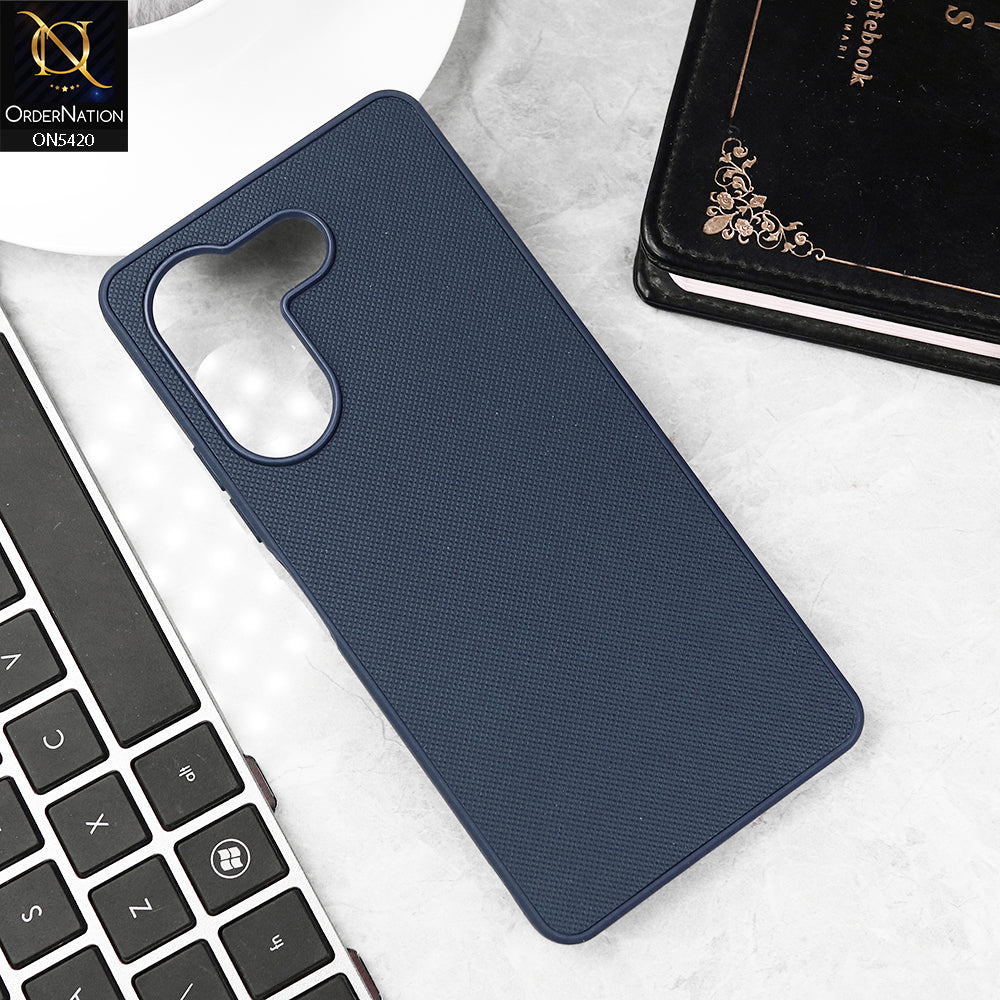 Tecno Camon 20 Cover - Blue - New Dotted Leather Texture Soft Borders Case