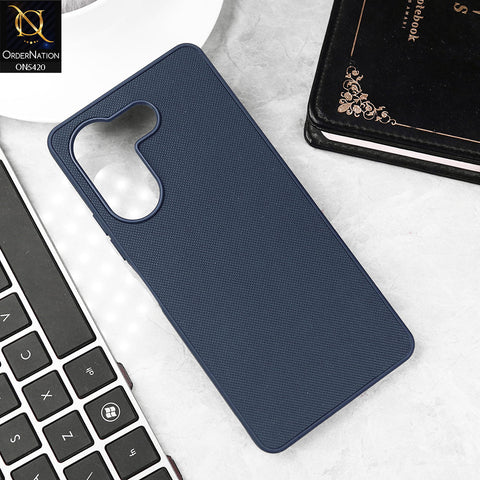 Tecno Camon 20 Cover - Blue - New Dotted Leather Texture Soft Borders Case