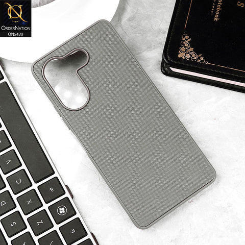 Tecno Camon 20 Pro Cover - Gray - New Dotted Leather Texture Soft Borders Case