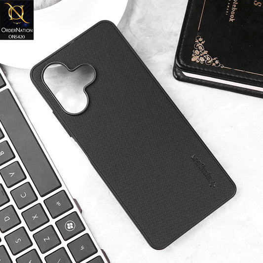 Infinix Hot 30 Cover - Black - New Dotted Leather Texture Soft Borders Case