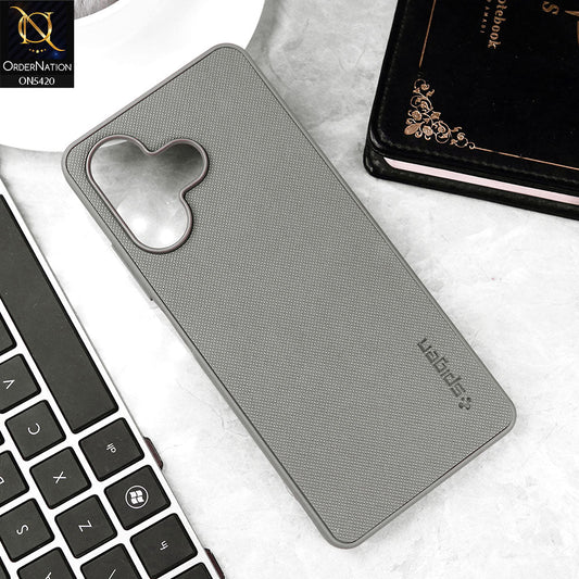 Infinix Hot 30 Cover - Gray - New Dotted Leather Texture Soft Borders Case