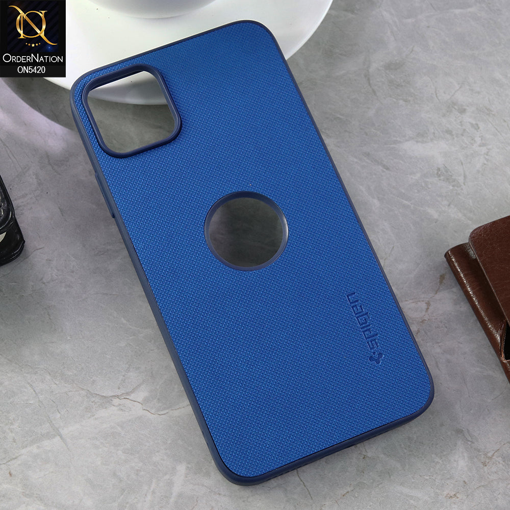 iPhone 11 Pro Max Cover - Blue  - New Dotted Leather Texture Soft Borders Case