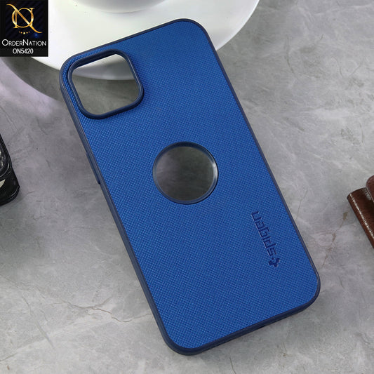 iPhone 13 Cover - Blue  - New Dotted Leather Texture Soft Borders Case