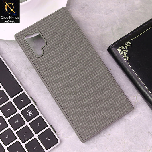 Samsung Galaxy Note 10 Plus Cover - Gray - New Dotted Leather Texture Soft Borders Case