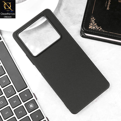 Infinix Note 40 Cover - Black - New Dotted Leather Texture Soft Borders Case