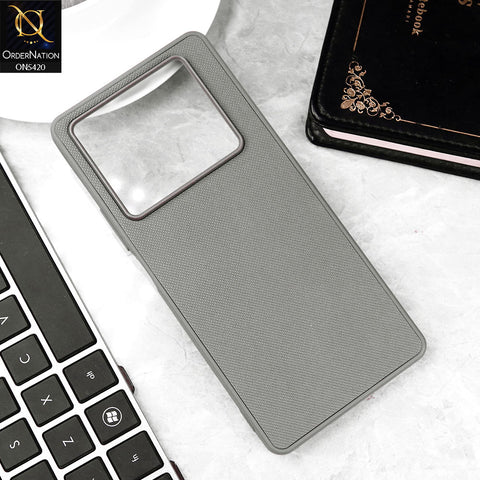 Infinix Note 40 Cover - Gray - New Dotted Leather Texture Soft Borders Case