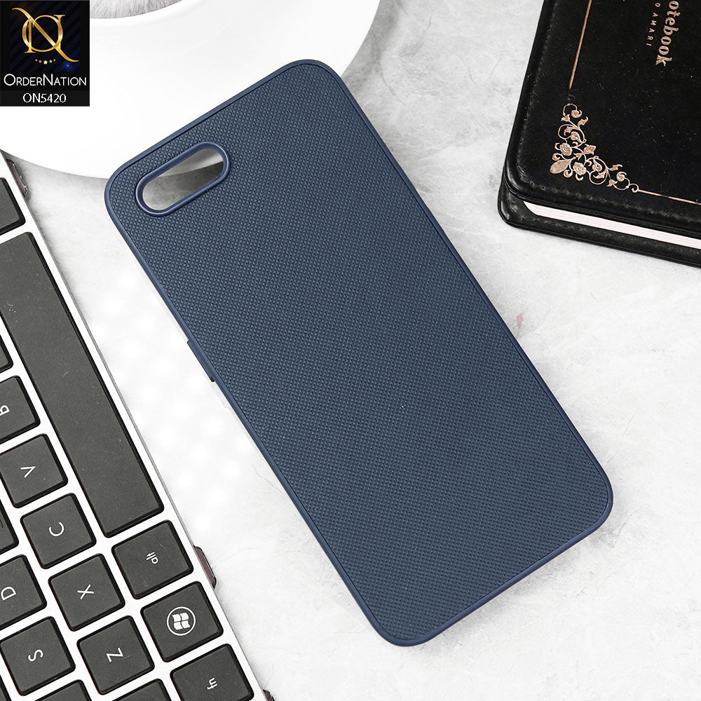 Oppo A1k Cover - Blue - New Dotted Leather Texture Soft Borders Case