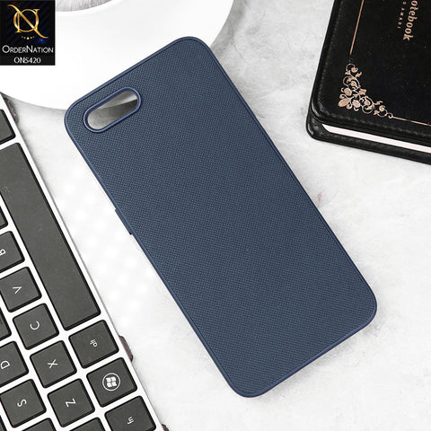 Oppo A1k Cover - Blue - New Dotted Leather Texture Soft Borders Case