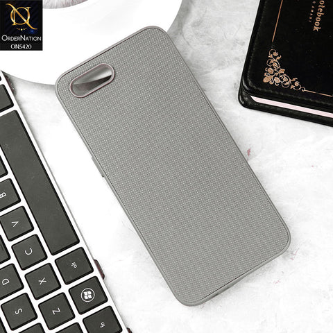 Oppo A1k Cover - Gray - New Dotted Leather Texture Soft Borders Case