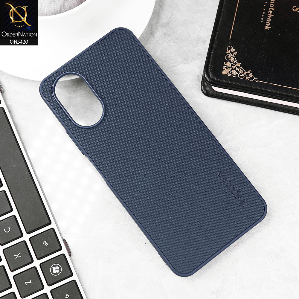 Oppo A38 Cover - Blue - New Dotted Leather Texture Soft Borders Case