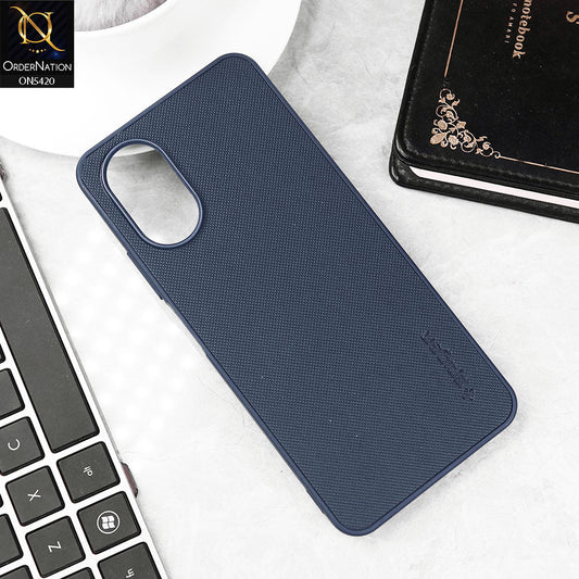 Oppo A38 Cover - Blue - New Dotted Leather Texture Soft Borders Case