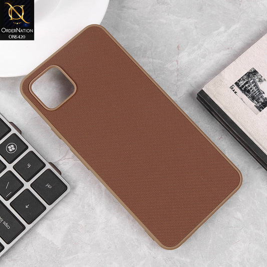 Google Pixel 4 XL Cover - Brown - New Dotted Leather Texture Soft Borders Case