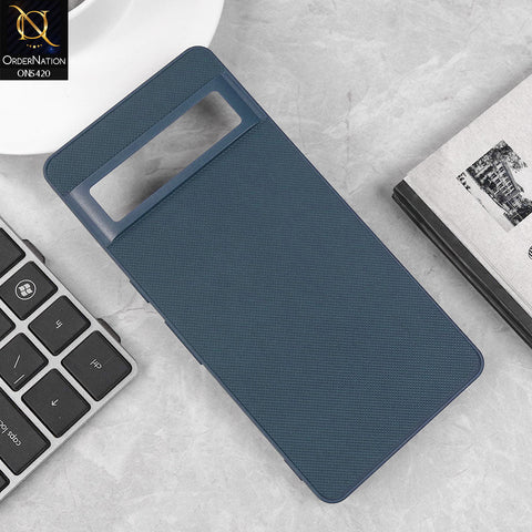 Google Pixel 6 Pro Cover - Blue - New Dotted Leather Texture Soft Borders Case
