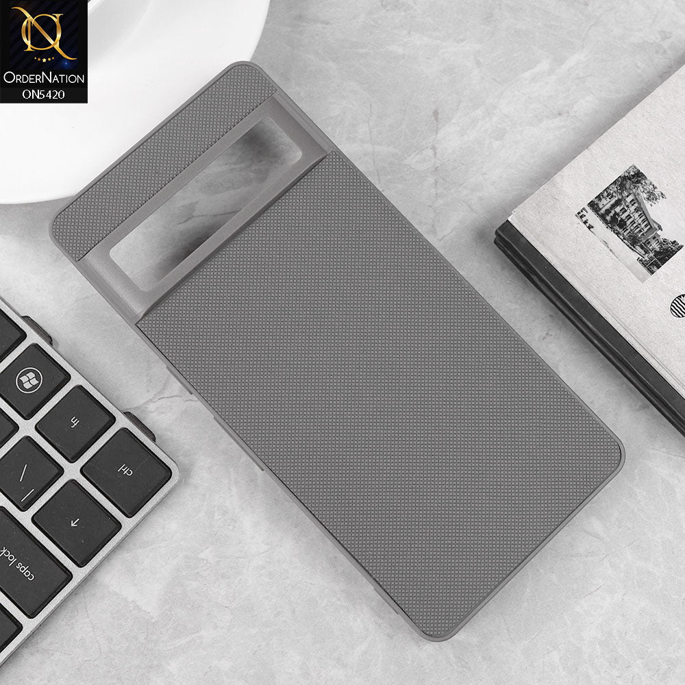 Google Pixel 6 Pro Cover - Gray - New Dotted Leather Texture Soft Borders Case