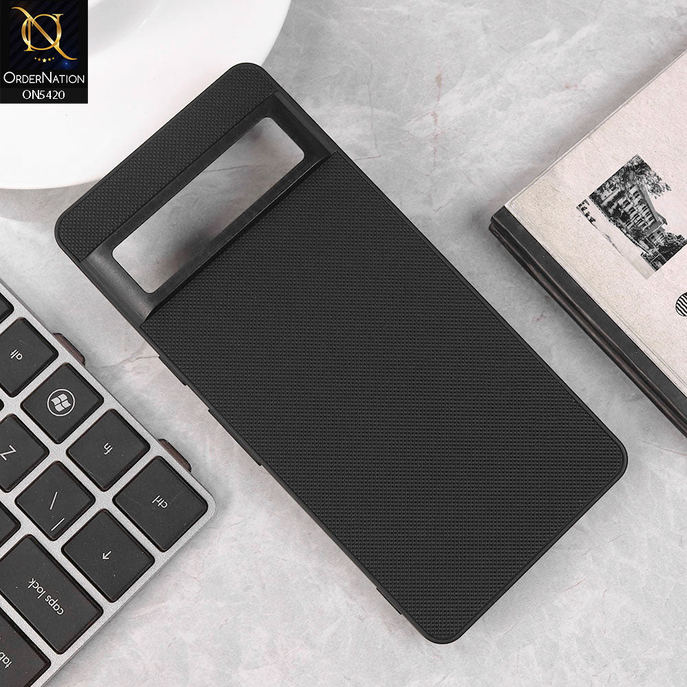 Google Pixel 7 Cover - Black - New Dotted Leather Texture Soft Borders Case