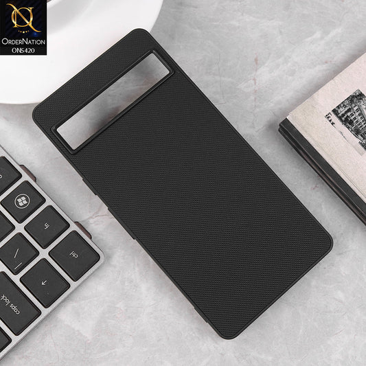 Google Pixel 7a Cover - Black - New Dotted Leather Texture Soft Borders Case