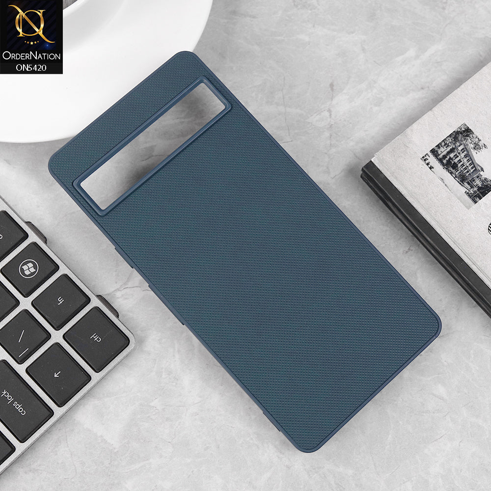 Google Pixel 7a Cover - Blue - New Dotted Leather Texture Soft Borders Case