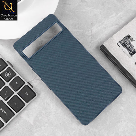 Google Pixel 7a Cover - Blue - New Dotted Leather Texture Soft Borders Case
