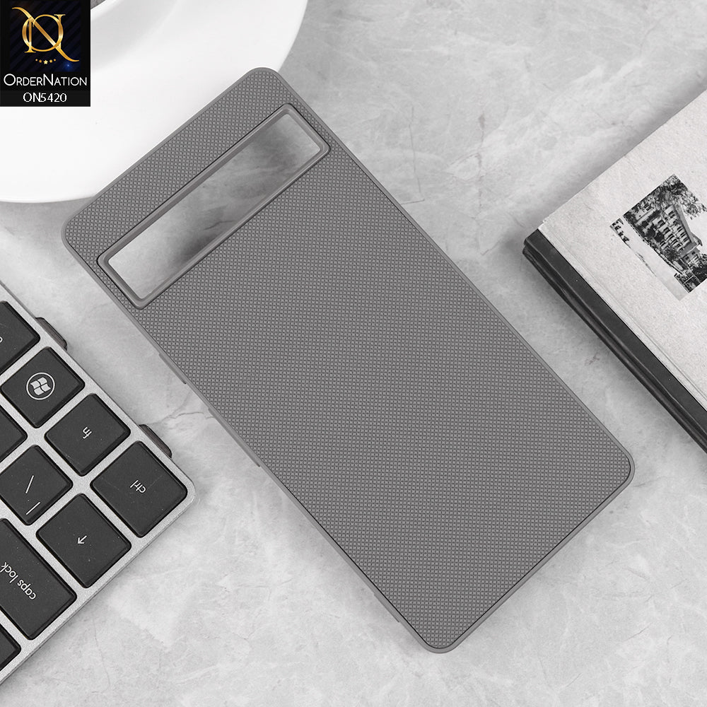 Google Pixel 7a Cover - Gray - New Dotted Leather Texture Soft Borders Case