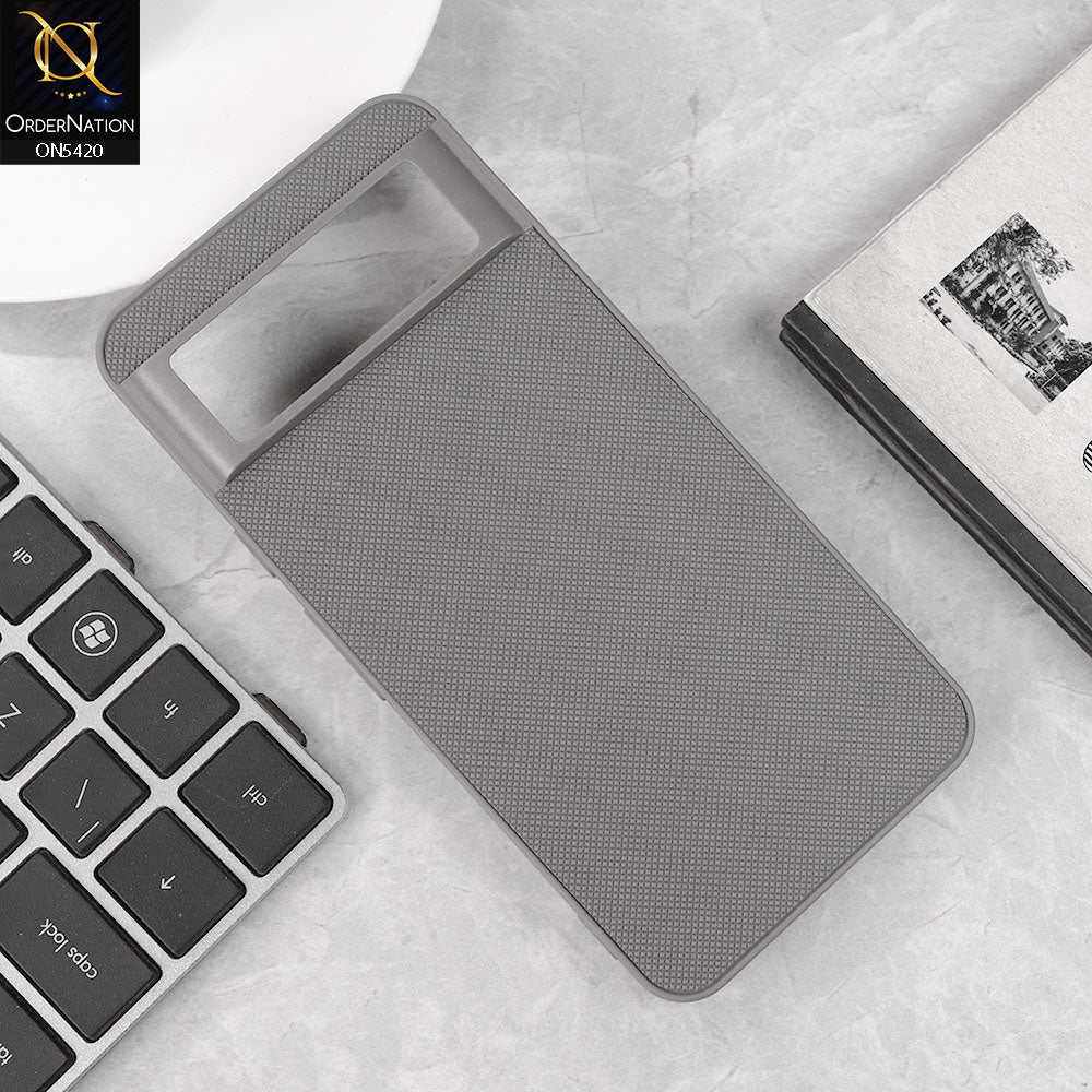 Google Pixel 8 Cover - Gray - New Dotted Leather Texture Soft Borders Case