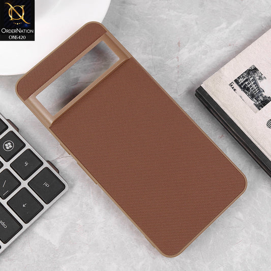 Google Pixel 8 Pro Cover - Brown - New Dotted Leather Texture Soft Borders Case