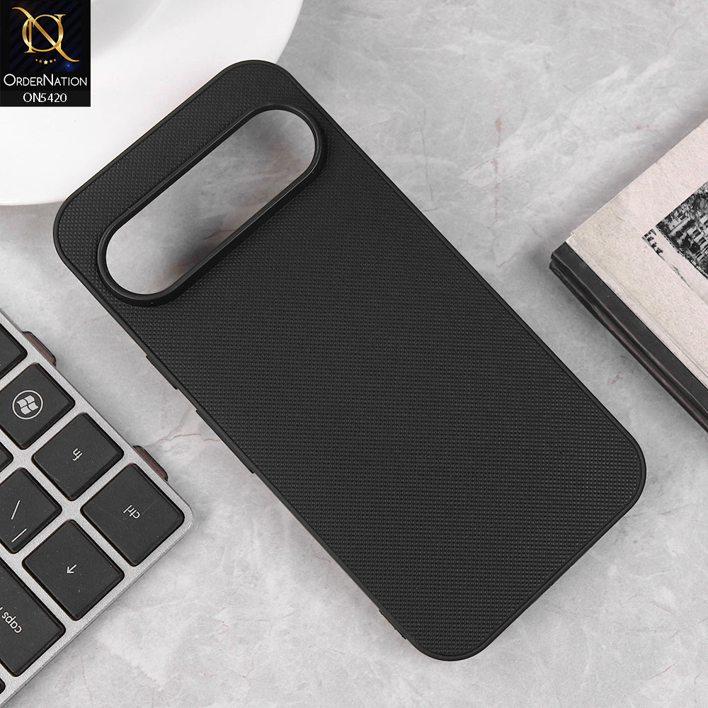 Google Pixel 9 Pro Cover - Black - New Dotted Leather Texture Soft Borders Case