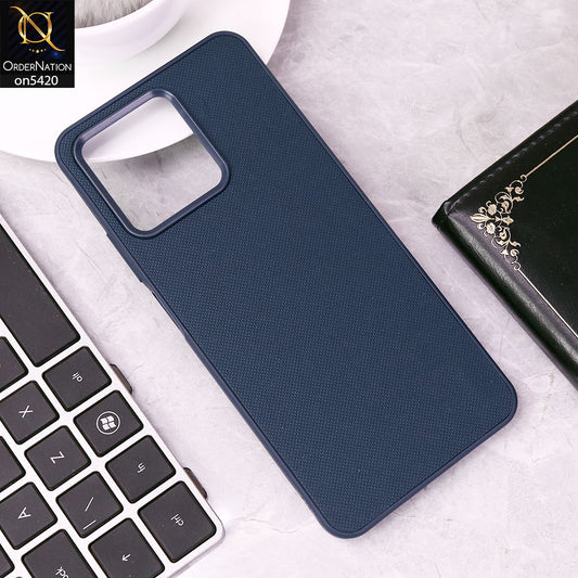 Realme C51 Cover - Blue - New Dotted Leather Texture Soft Borders Case