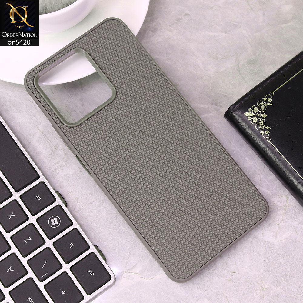Realme C51 Cover - Gray - New Dotted Leather Texture Soft Borders Case