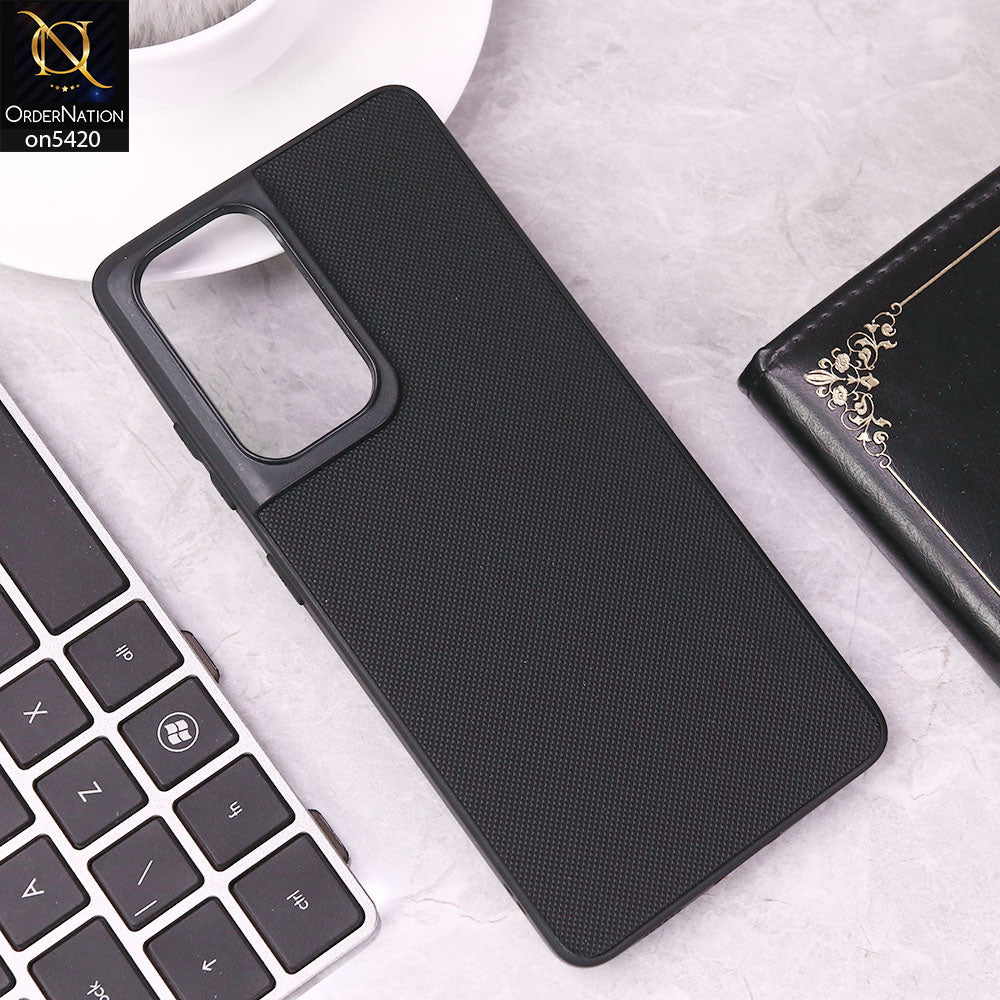 Samsung Galaxy S21 Ultra Cover - Black - New Dotted Leather Texture Soft Borders Case