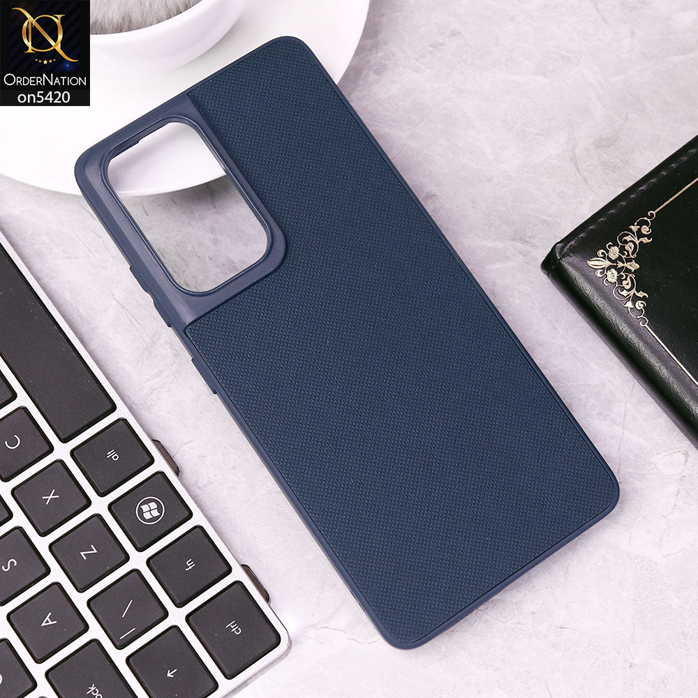 Samsung Galaxy S21 Ultra Cover - Blue - New Dotted Leather Texture Soft Borders Case