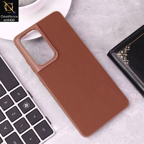 Samsung Galaxy S21 Ultra Cover - Brown - New Dotted Leather Texture Soft Borders Case