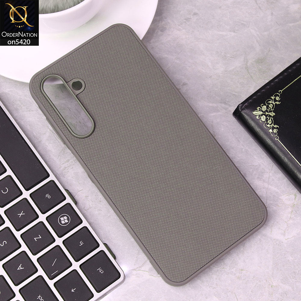 Samsung Galaxy S25 Cover - Gray - New Dotted Leather Texture Soft Borders Case