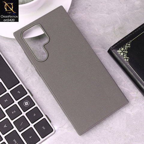 Samsung Galaxy S24 Ultra Cover - Gray - New Dotted Leather Texture Soft Borders Case
