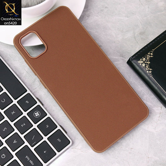 Samsung Galaxy A05 Cover - Brown - New Dotted Leather Texture Soft Borders Case