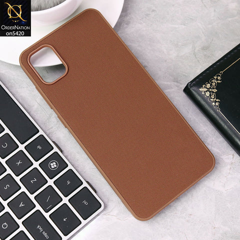 Samsung Galaxy A05 Cover - Brown - New Dotted Leather Texture Soft Borders Case